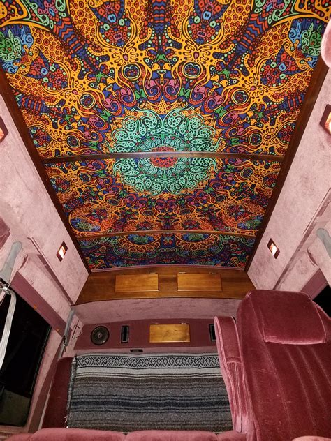 Excellent piece of art : Put up a tapestry in the ceiling of my new van! : vandwellers