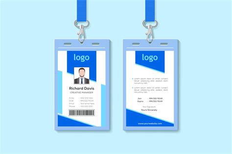 Visit a dmv office, where you will: Elegant ID card design template | Creative Daddy