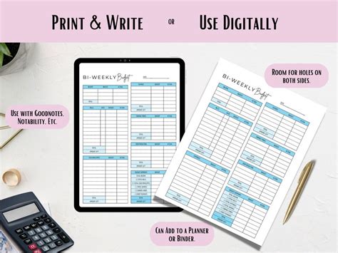 Biweekly Budget Planner Printable PDF Budget Planner Binder With Cash Envelopes Budget By