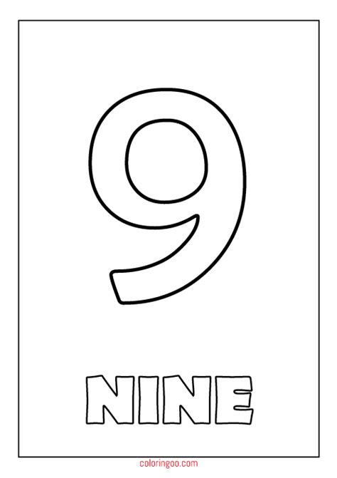Number 9 Coloring Pages Coloring Reference