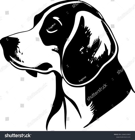 Beagle Outline Only Dog Head Vector Stock Vector Royalty Free