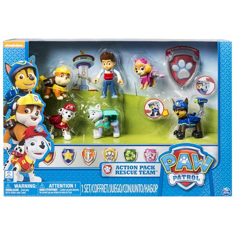Paw Patrol Action Pack Pup Set Marshall Rubble Skye Figure 3 Pack