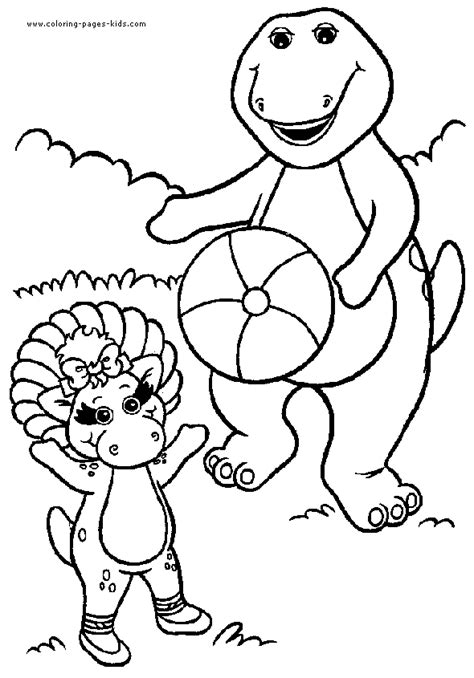 Barney Color Page Coloring Pages For Kids Cartoon Characters