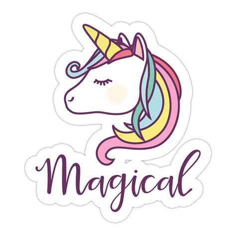 Cute Magical Unicorn Sticker Unicorn Stickers Unicorn Backgrounds