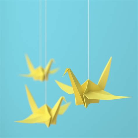 Premium Photo Yellow Origami Crane