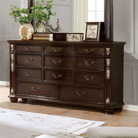 Furniture Of America Urex Traditional Brown Cherry Solid Wood Dresser