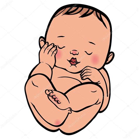 Bebé Recién Nacido Durmiendo Vector Ilustración Islated Backgr Vector