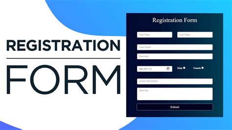 Registration Form Create Registration Form In Html Css And