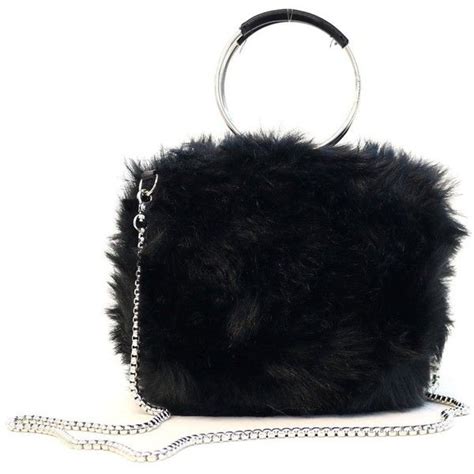 Faux Fur Black Crossbody Bag 30 Liked On Polyvore Featuring Bags