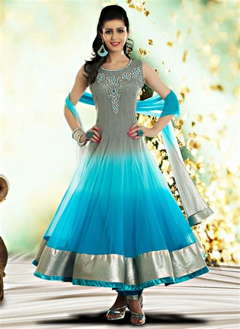 Indian Royal Wedding Wear Long Anarkali Dresses 2014 Collection Vega
