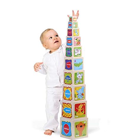 Joqutoys Wooden Stacking Cubes Nesting Boxes With Number And Letter