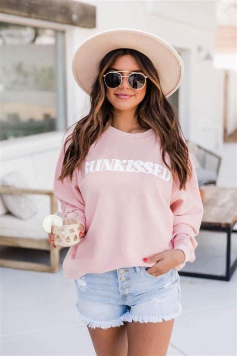 sunkissed pink corded graphic sweatshirt sunkissed graphic