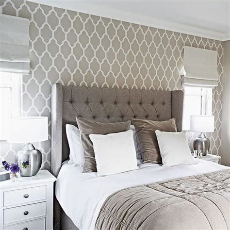 Designer Bedroom In Hotel Chic Grey Bedroom Interior Wallpaper