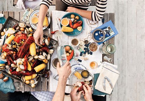 It's best to have items that guests can eat with their hands or while standing. One Pot Clam Bake recipe | Epicurious.com