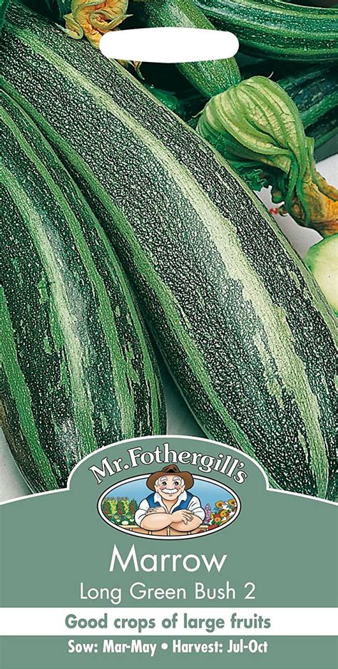 Mr Fothergills Pictorial Packet Vegetable Marrow Long Green Bush 2 20 Seeds