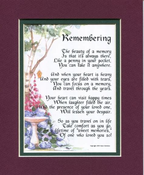 The Loss Of A Loved One 102 Touching 8x10 Bereavement Poem Ebay