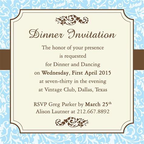 invitation Templates & Samples | Dinner party invitations, Dinner