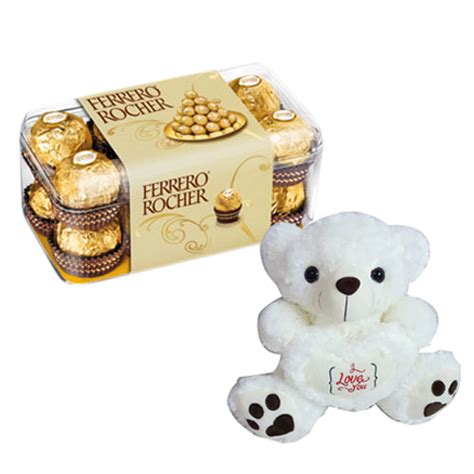 Combo Gifts Small Teddy Bear With Ferrero Rocher Chocolate