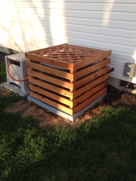 Air conditioner decorative cover to match the deck | Diy outdoor