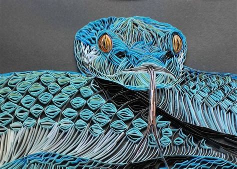 Snake With Hypnotic Eyes By B Stonefox Quilled Paper Art Paper