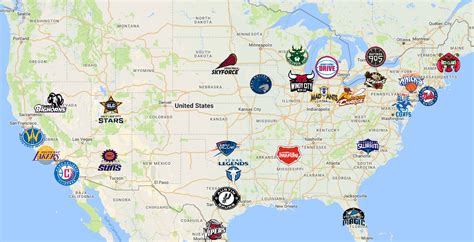 All Nba Teams On A Map Middle East Map
