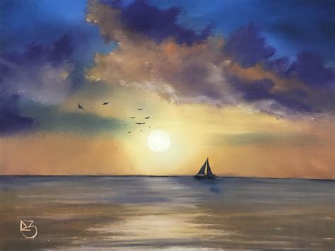 Sunsets and Sailboats 16x20” oil on canvas. : r/painting