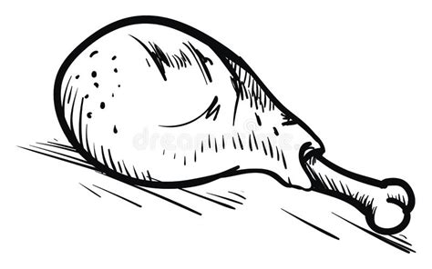 Chicken Leg Sketch, Illustration, Vector Stock Vector - Illustration of
