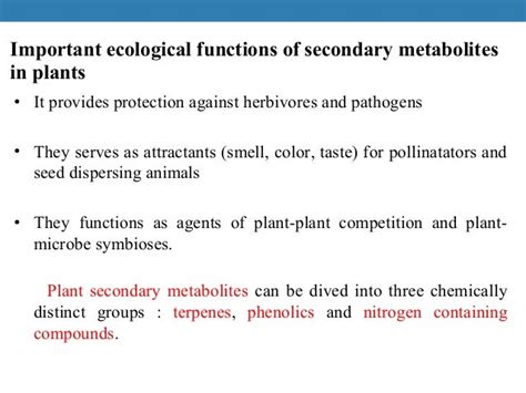 Secondary Metabolites In Plant Defense