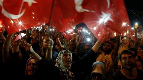 Turkish Crowds Rally To Democracy Calls After Coup Attempt Bbc News