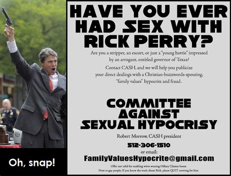 What Had Happen Was Ad Asks Have You Ever Had Sex With Rick Perry The Snob Blog