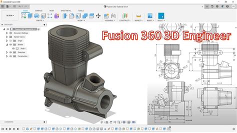 Fusion 360 Tutorial 66 3d Model Advanced Engineer Design Youtube