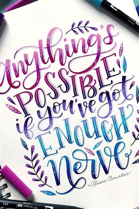 Inspirational Quotes Calligraphy Colorful