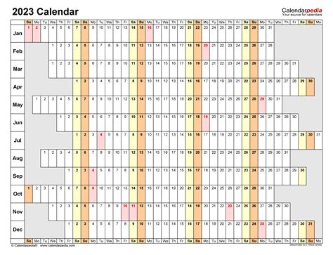 2023 Calendar Excel Template Customize And Print