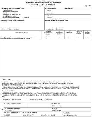 A certificate of origin is ideal for industries that are involved in the export and import of goods. Chile Certificate of Origin