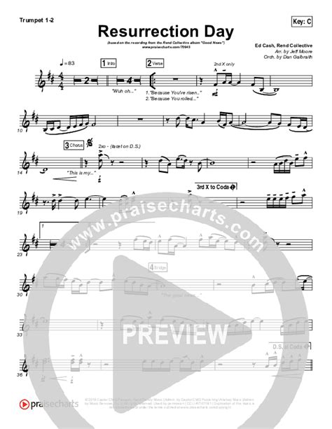 Resurrection Day Trumpet Sheet Music Pdf Rend Collective Praisecharts