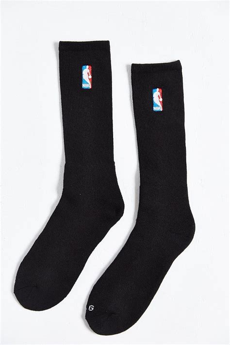Urban Outfitters Nba Logo Crew Sock In Black For Men Lyst