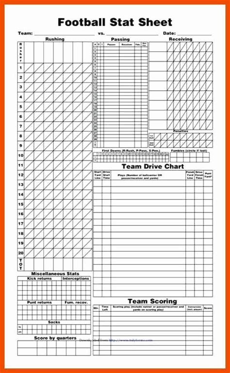 Football Stat Sheet Template Excel Awesome 3 4 Free Football Stat Sheet