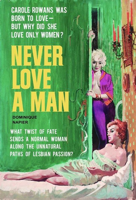 Never Love A Man Pulp Novel Cover Reproduction Lesbian Love Postercard