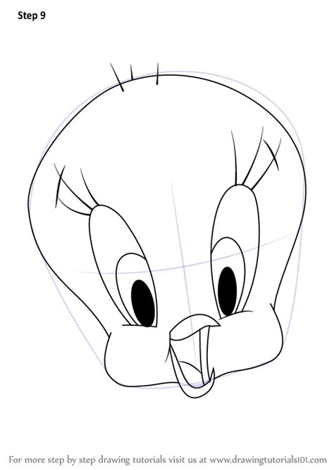 Learn How To Draw Tweety Bird Face Tweety Step By Step Drawing