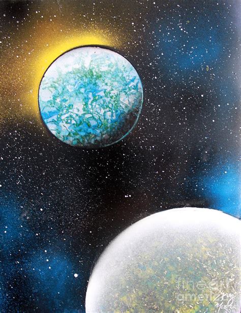 Two Planets Painting By Greg Moores Fine Art America