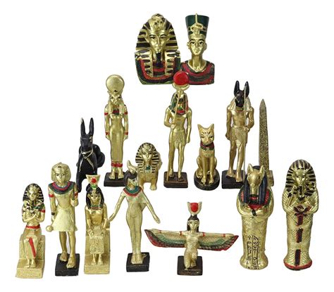 ebros t ebros miniature egyptian gods and goddesses figurine set of 16 featuring anubis