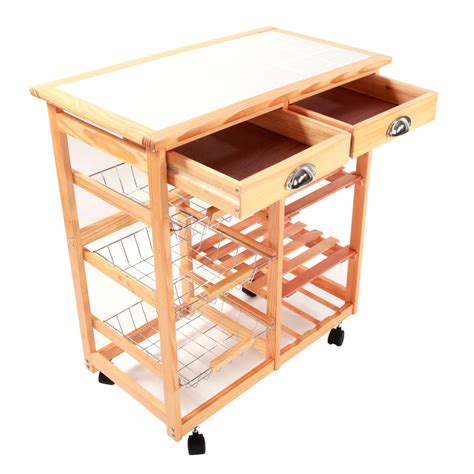 A drawer, cabinet, and 3 open shelves make storing dishes, bowls, and other cookware convenient. Kitchen Rolling Island Cart Trolley Dining Storage Cabinet ...