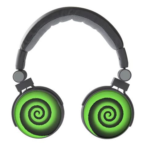 Neon Spiral Green Dj Style Headphones Headphones Music Headphones