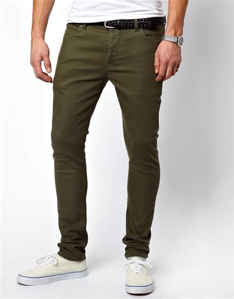 Asos Super Skinny Jeans In Green For Men Lyst