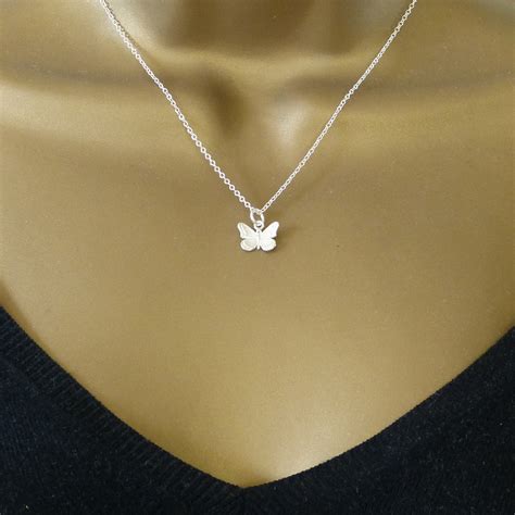 silver butterfly necklace nature necklace butterfly etsy