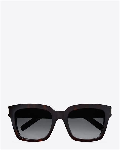 Saint Laurent Bold 1 Sunglasses In Dark Havana Acetate With Grey Shaded