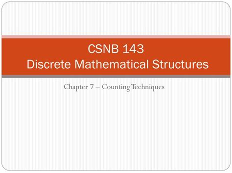 Ppt Csnb 143 Discrete Mathematical Structures Powerpoint Presentation