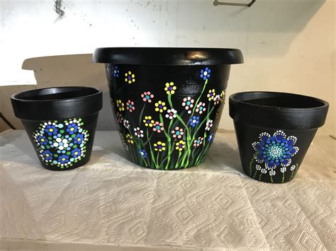 Hand Painted Flower Pots Painted Flower Pots Painted Clay Pots