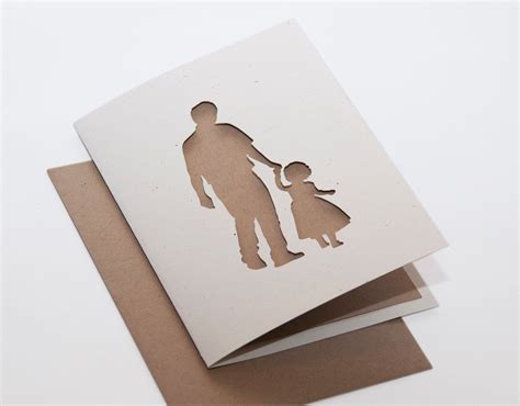 These diy father's day gifts gifts are sure to make dad smile on his special day. Fathers Day Card, Father and Daughter Cut Silhouette Card ...