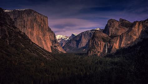 Hd Wallpaper Ice Cap Mountain With Pine Trees At Daytime Yosemite
